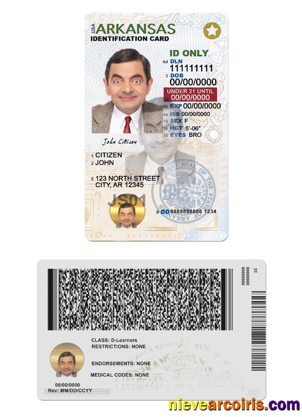 USA Arkansas ID card